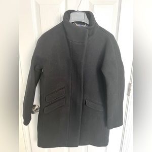 J Crew black cocoon coat size 4 petite